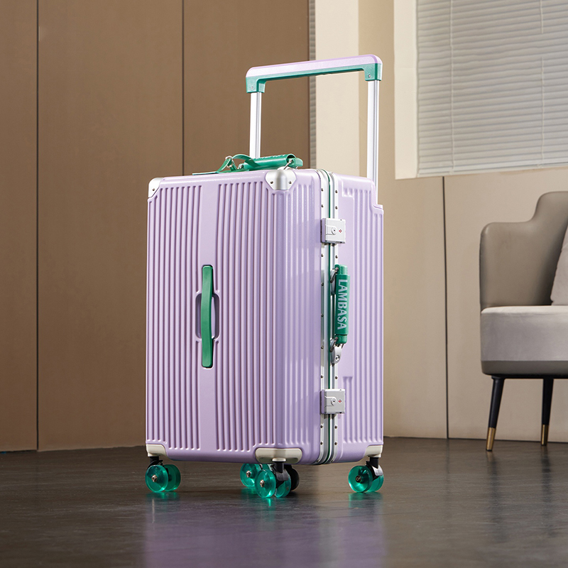 Spinner Wheel Rolling Suitcase 20 Inch - Wide Handle Rolling Suitcase Aluminum Frame