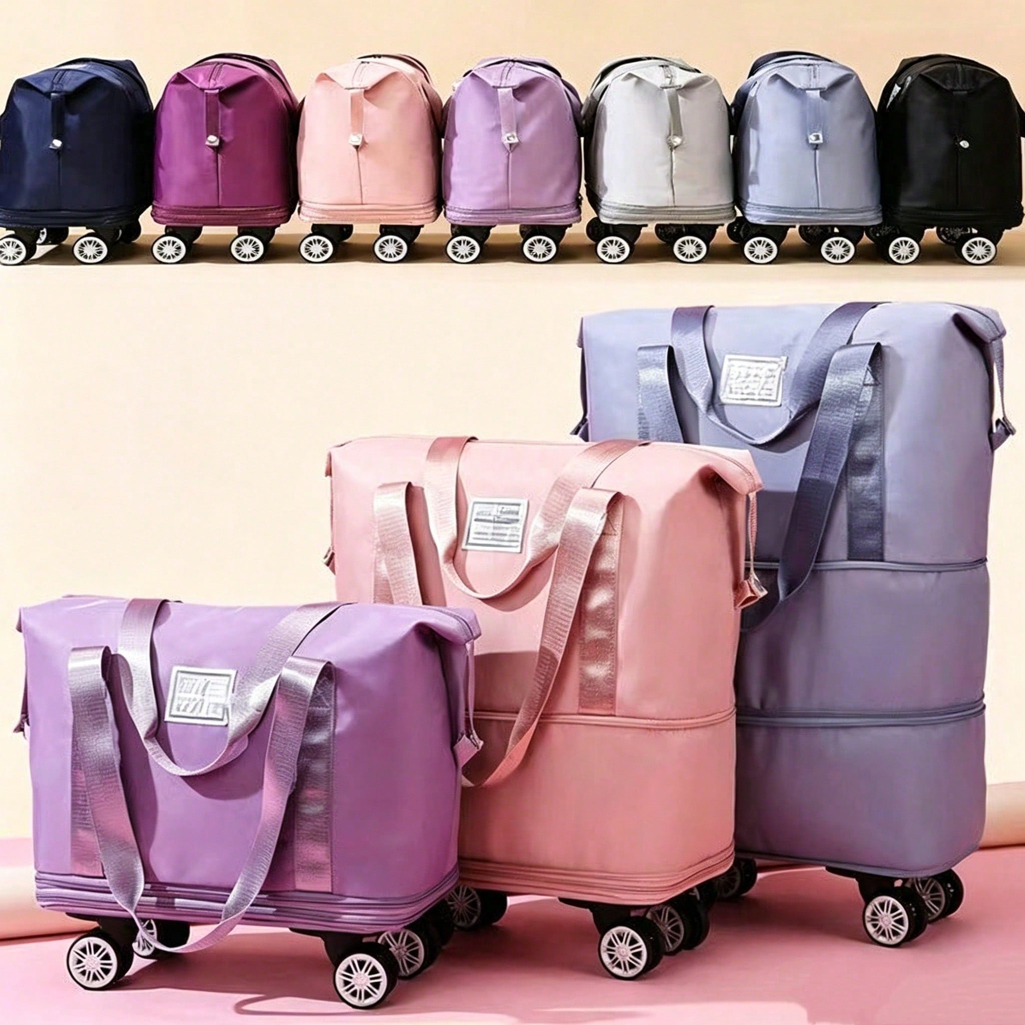 Expandable Rolling Duffle Bag  - Foldable Rolling Luggage Bag 评论和价格