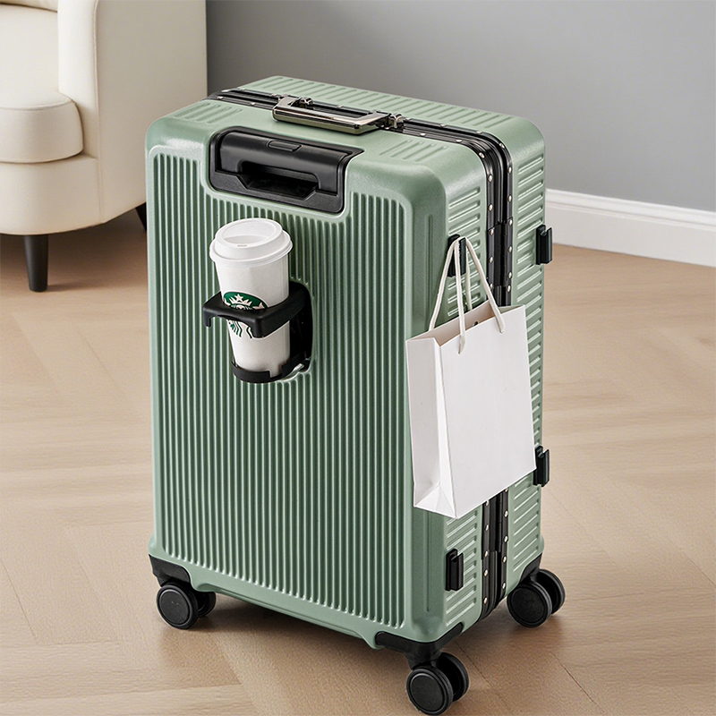 Aluminum Frame Password Suitca - Spinner Wheel Rolling Suitcase 20 Inch 评论和价格