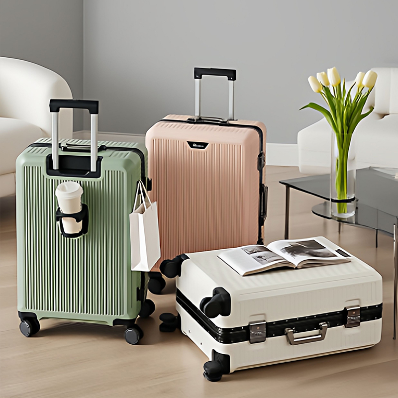 Aluminum Frame Password Suitca - Spinner Wheel Rolling Suitcase 20 Inch 评论和价格