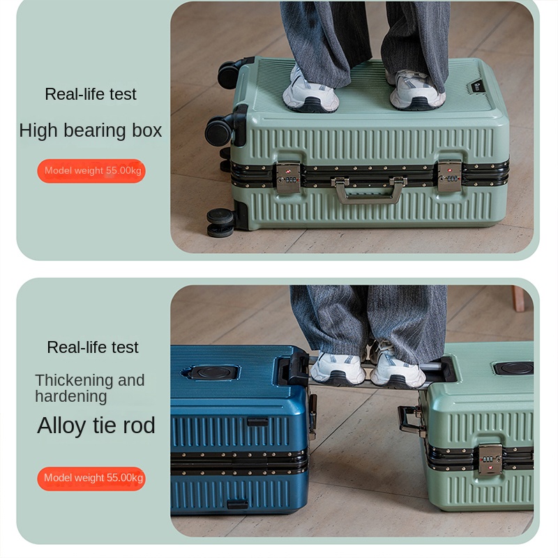 Aluminum Frame Password Suitca - Spinner Wheel Rolling Suitcase 20 Inch 评论和价格